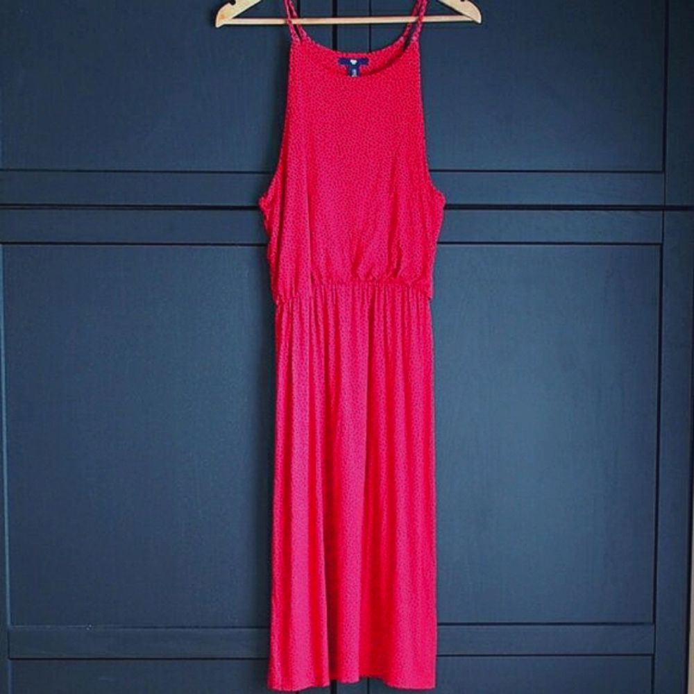 Gap | NWT Red Spaghetti Strap Red Blouson Midi Dress
